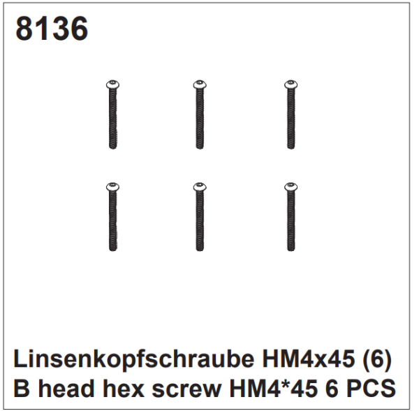 Linsenkopfschrauben HM4x45 (6)