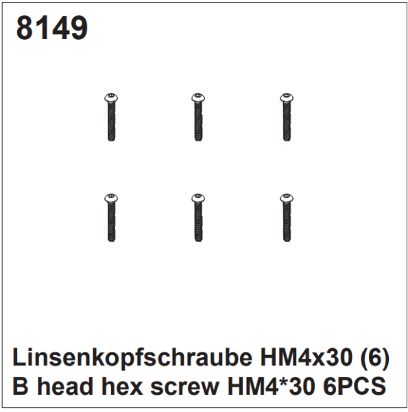 Linsenkopfschrauben HM4x30 (6)