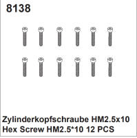 Zylinderkopfschrauben HM2.5x10 (12)