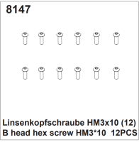 Linsenkopfschrauben HM3x10 (12)